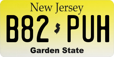 NJ license plate B82PUH