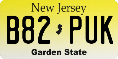 NJ license plate B82PUK