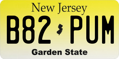NJ license plate B82PUM