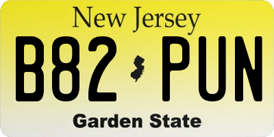 NJ license plate B82PUN