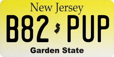 NJ license plate B82PUP