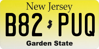 NJ license plate B82PUQ