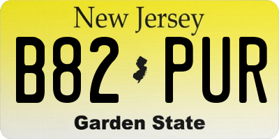 NJ license plate B82PUR