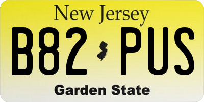 NJ license plate B82PUS