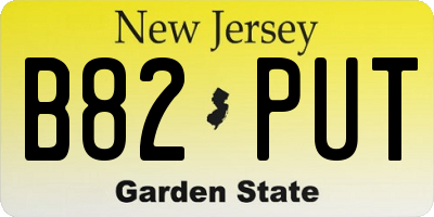 NJ license plate B82PUT