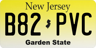NJ license plate B82PVC