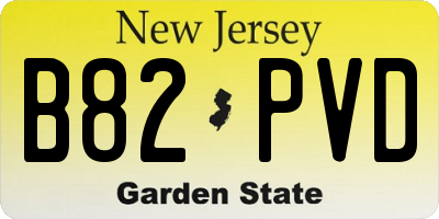 NJ license plate B82PVD