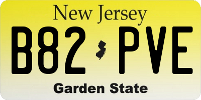 NJ license plate B82PVE
