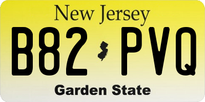 NJ license plate B82PVQ