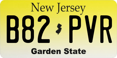 NJ license plate B82PVR