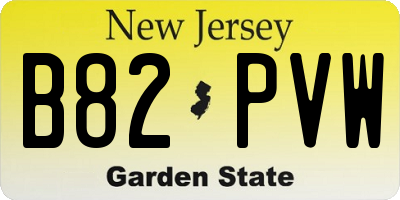 NJ license plate B82PVW