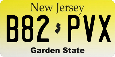 NJ license plate B82PVX