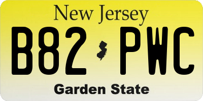 NJ license plate B82PWC