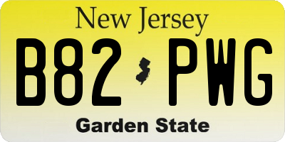 NJ license plate B82PWG
