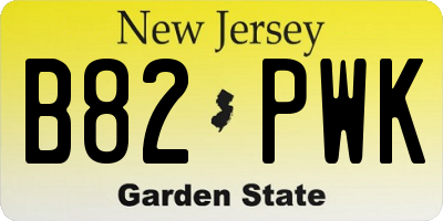 NJ license plate B82PWK