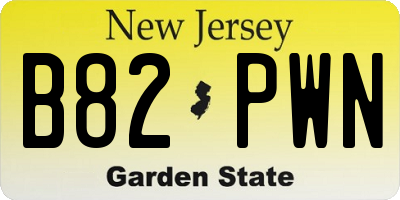 NJ license plate B82PWN
