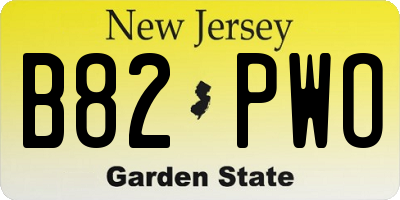 NJ license plate B82PWO