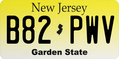NJ license plate B82PWV