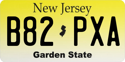 NJ license plate B82PXA