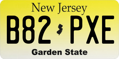 NJ license plate B82PXE