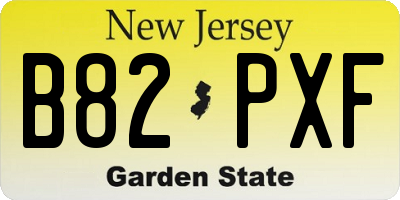 NJ license plate B82PXF