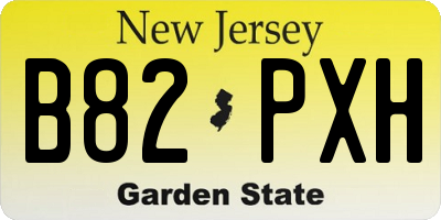 NJ license plate B82PXH