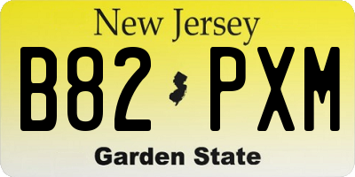 NJ license plate B82PXM