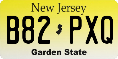 NJ license plate B82PXQ
