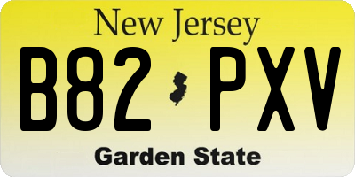 NJ license plate B82PXV