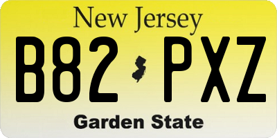 NJ license plate B82PXZ