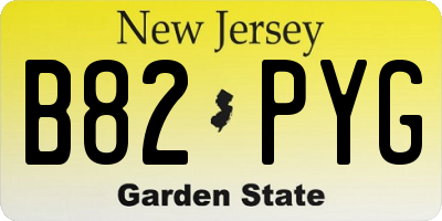 NJ license plate B82PYG