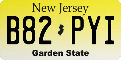 NJ license plate B82PYI