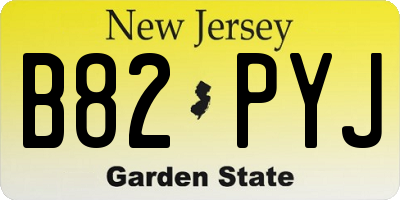 NJ license plate B82PYJ