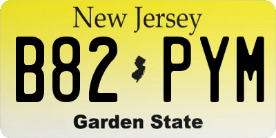 NJ license plate B82PYM