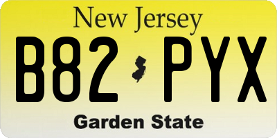 NJ license plate B82PYX