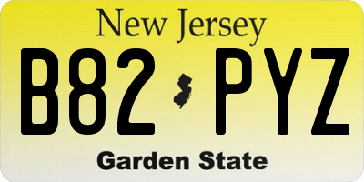 NJ license plate B82PYZ