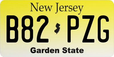 NJ license plate B82PZG