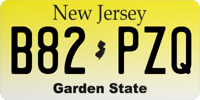 NJ license plate B82PZQ