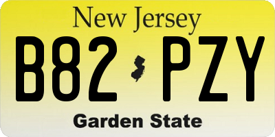 NJ license plate B82PZY