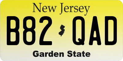 NJ license plate B82QAD