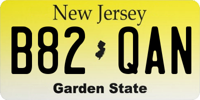 NJ license plate B82QAN