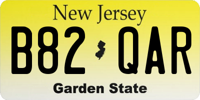 NJ license plate B82QAR