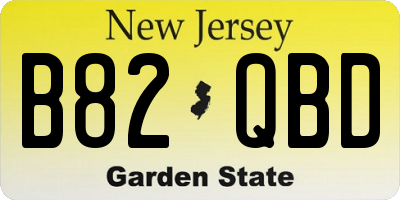 NJ license plate B82QBD