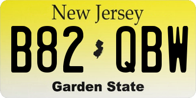 NJ license plate B82QBW