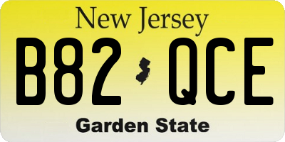 NJ license plate B82QCE