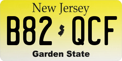 NJ license plate B82QCF