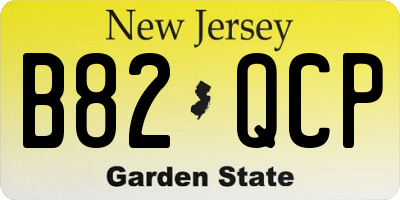NJ license plate B82QCP