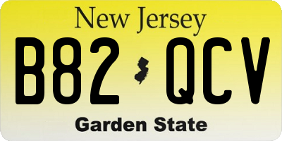 NJ license plate B82QCV