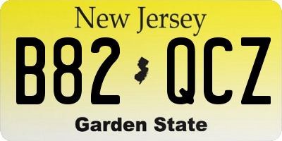 NJ license plate B82QCZ