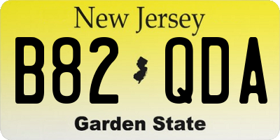 NJ license plate B82QDA